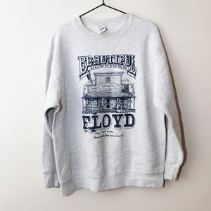 Beautiful Downtown Floyd New York gray Sweatshirt size Large Rome Holland Patent